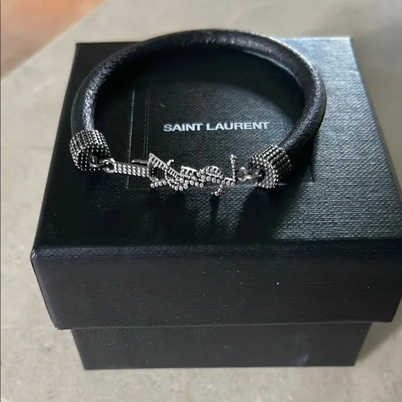 Saint Laurent Black and Silver Bracelet - Picture 1 of 4